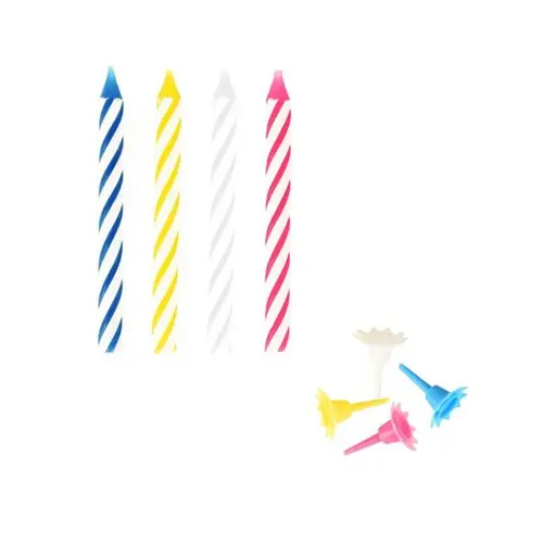 Papstar Birthday Candles With Holder Assorted 6Cm 24 Pieces - view 2