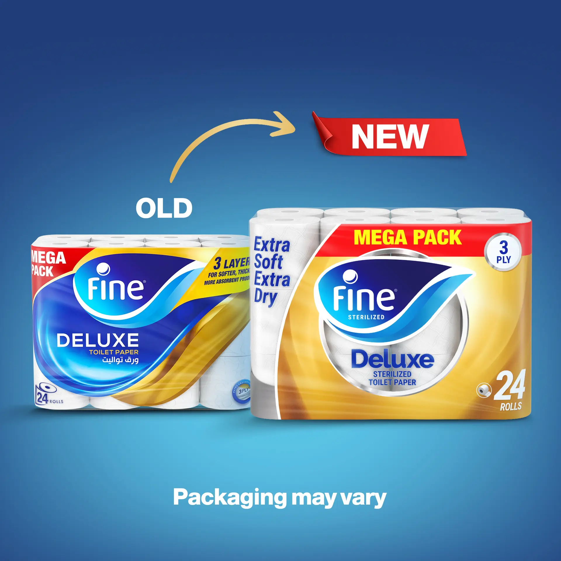 Fine Deluxe Toilet Paper Tissue 140 Sheets 3ply Pack 24 Rolls - view 9
