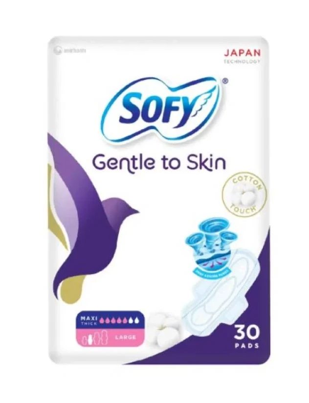 Sofy Gentle To Skin Slim Large Of 30 Pads