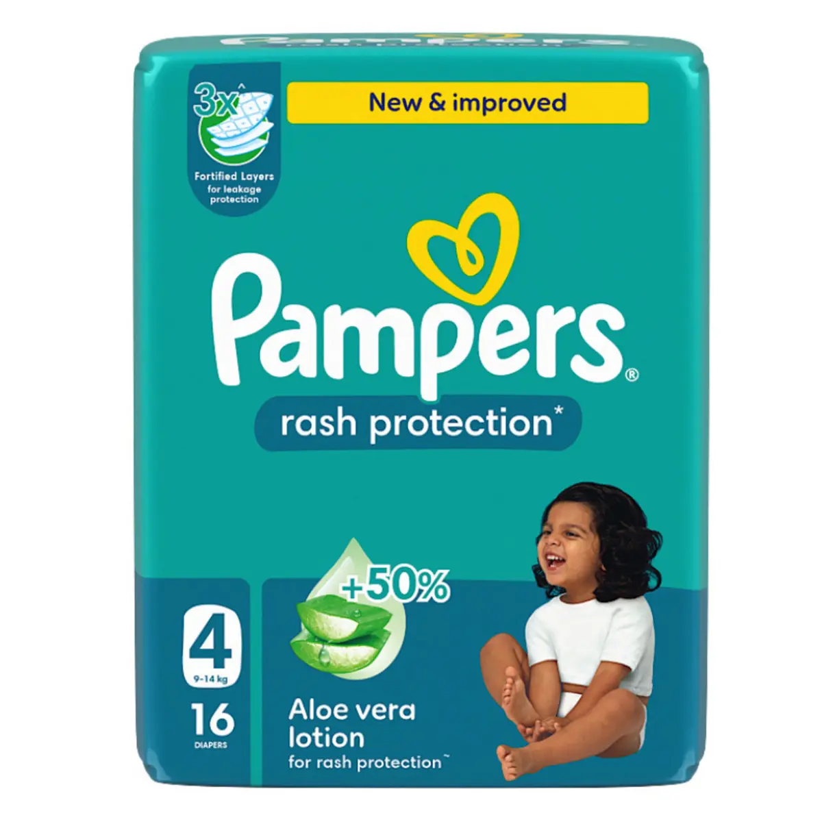 Pampers Diapers Rash Protection Taped Size 4 Aloe Vera Lotion  16 Diapers  - view 2