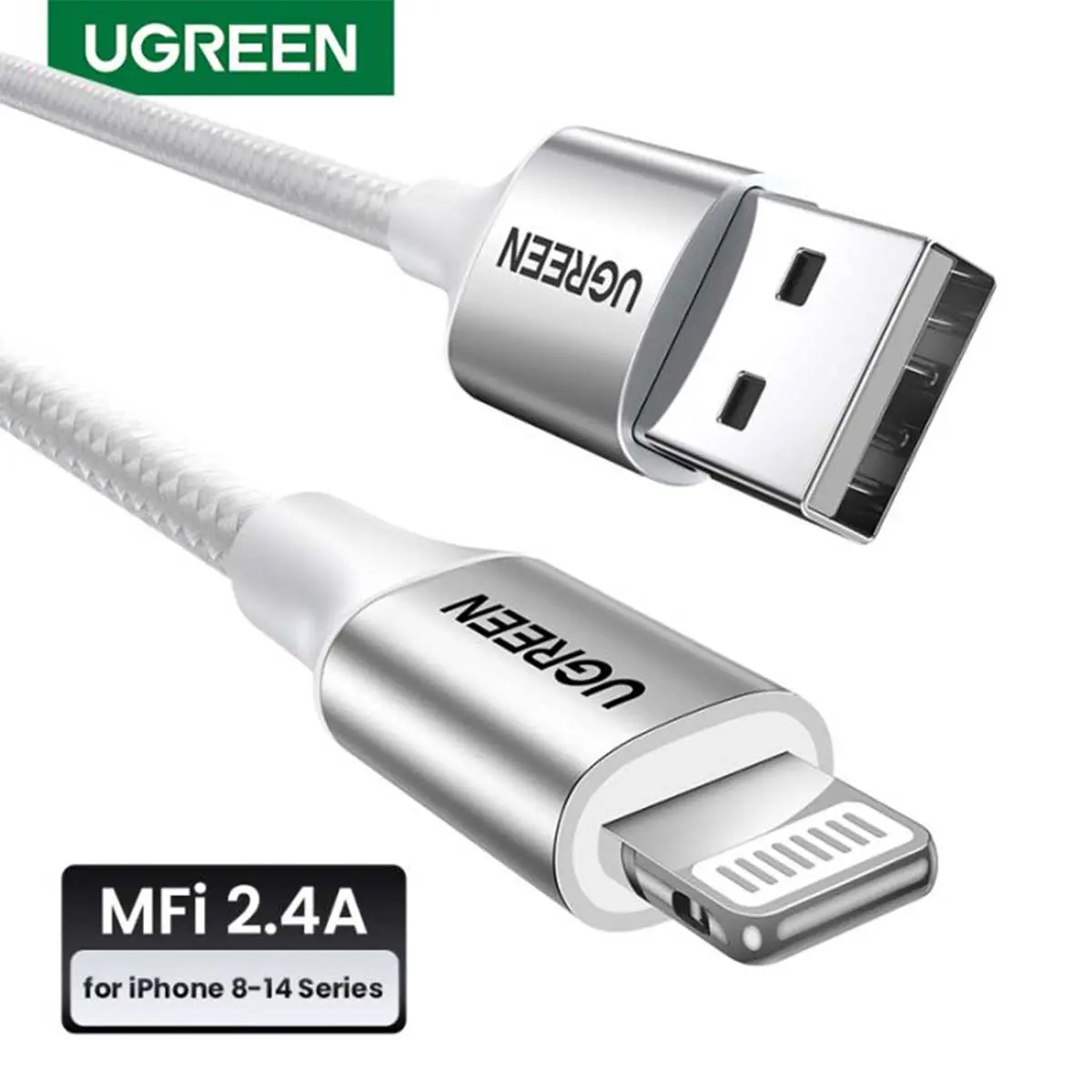 Ugreen Charging Cable USB to Lightning 2 m Silver - view 6