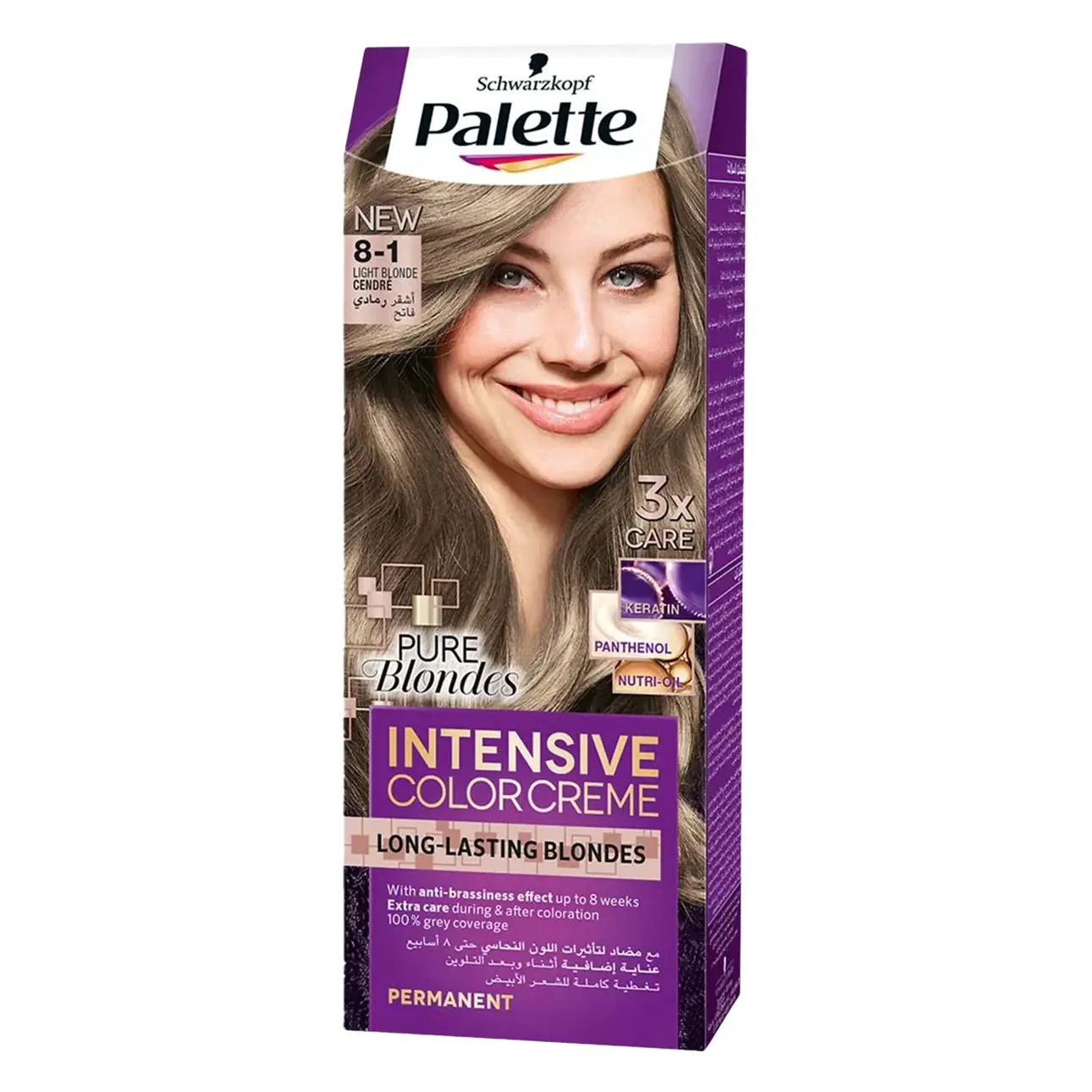 Schwarzkopf Palette Intensive Color Cream  8-1 Light Blonde Cendre - view 1