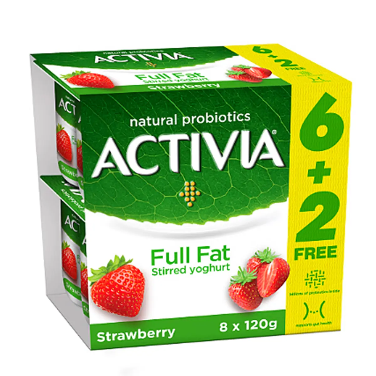 Activia Strawberry Yoghurt Full Fat 120 g 6+2 free - view 1