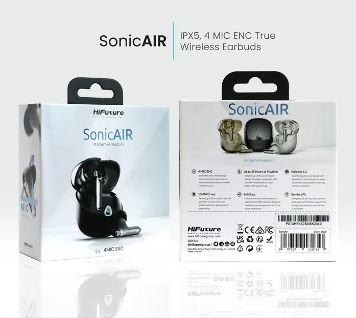 HiFuture TWS EarBuds SonicAir Black - view 2