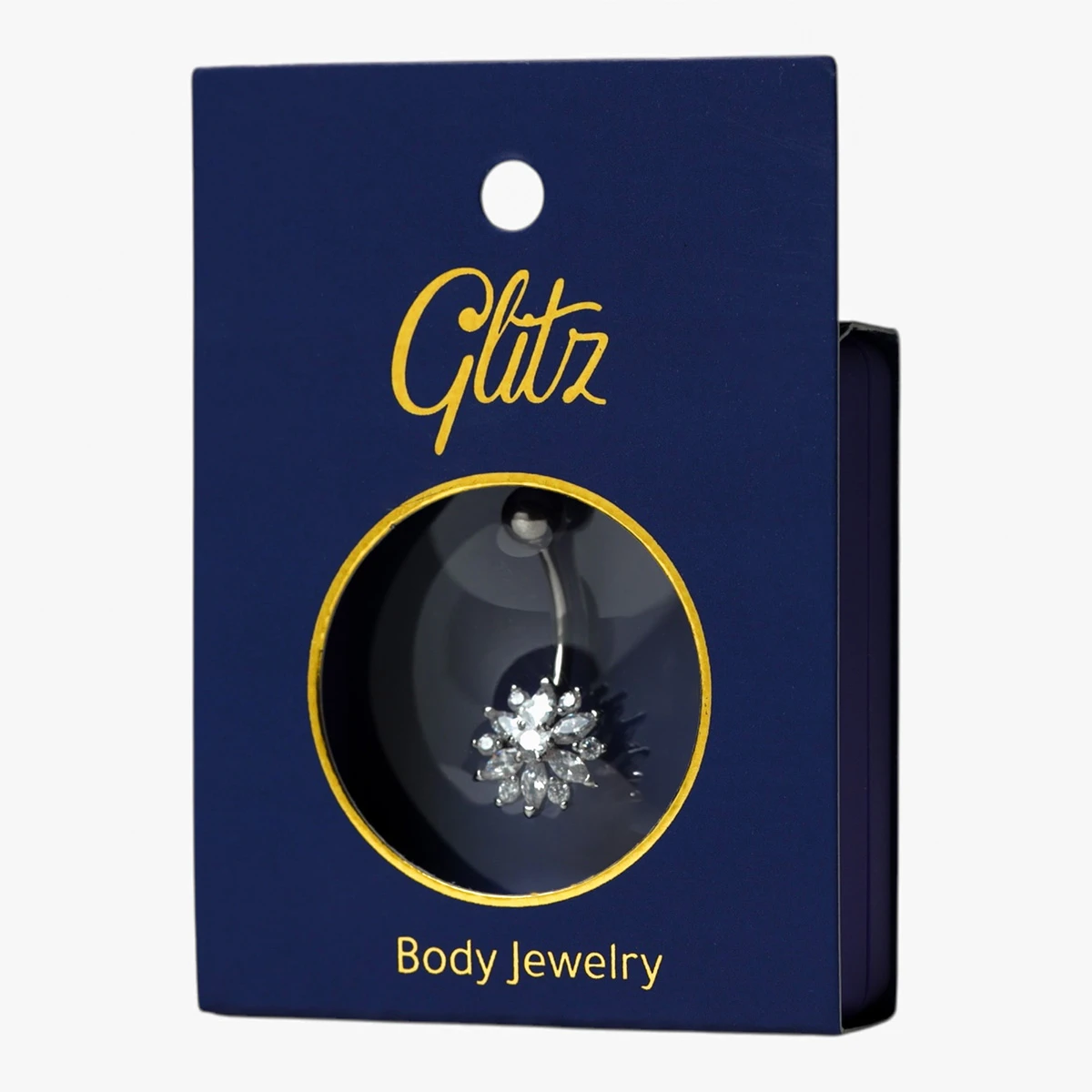 Glitz Body Ring Silver with Crystal star 