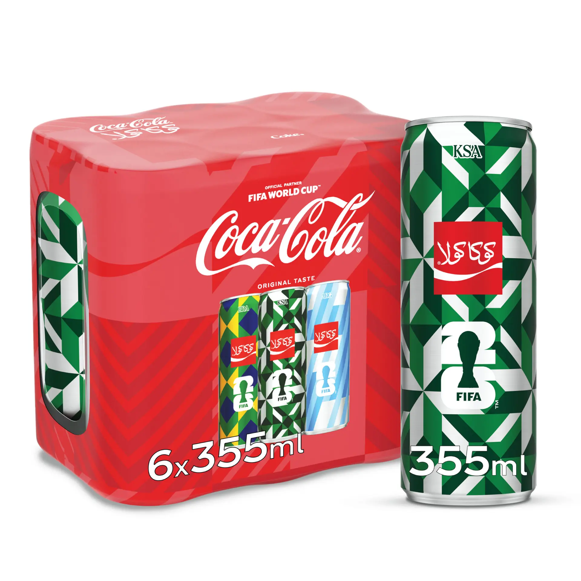 Coca-Cola Original Taste Pack of 6x355ml Can Crisp Coke Soft Drinks - view 1