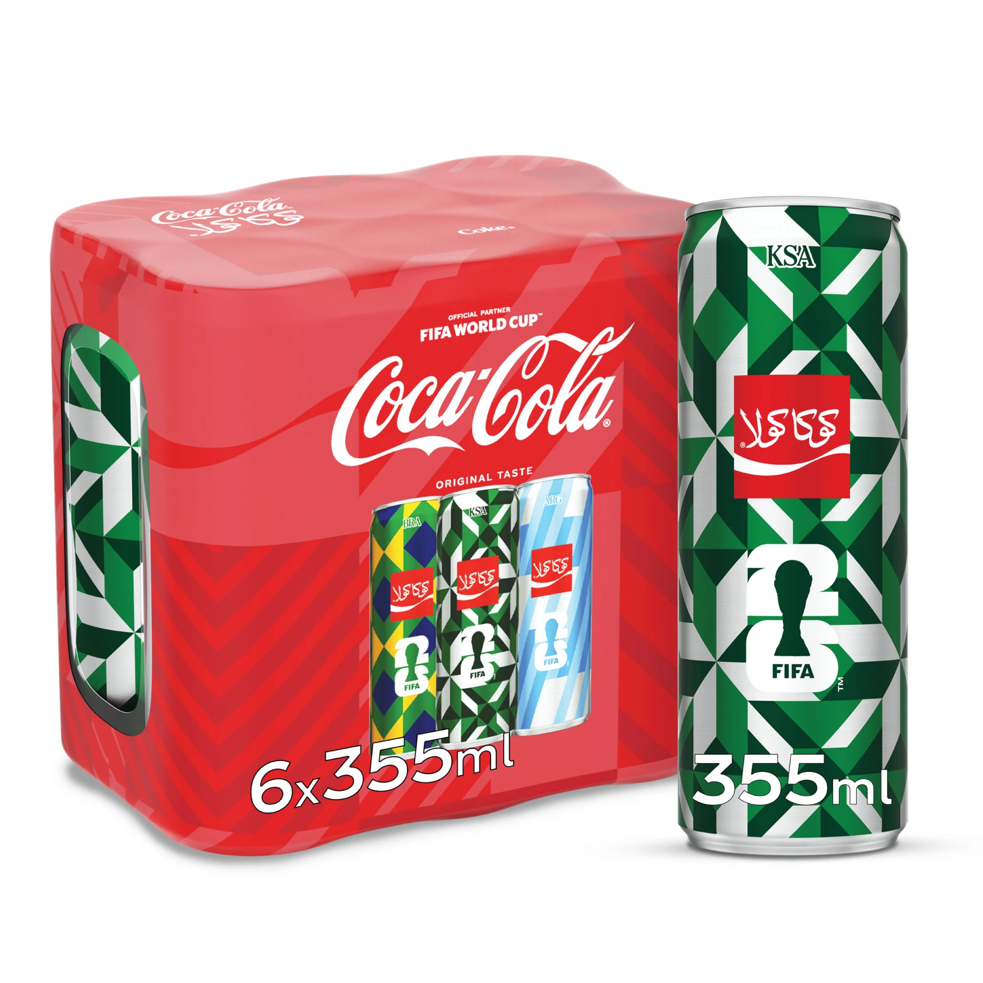 Coca-Cola Original Taste Pack of 6x355ml Can Crisp Coke Soft Drinks