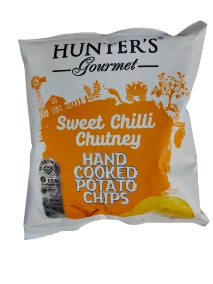 Hunters Hand Cooked Potato Chips Sweet Chilli Chutney 40 Gm