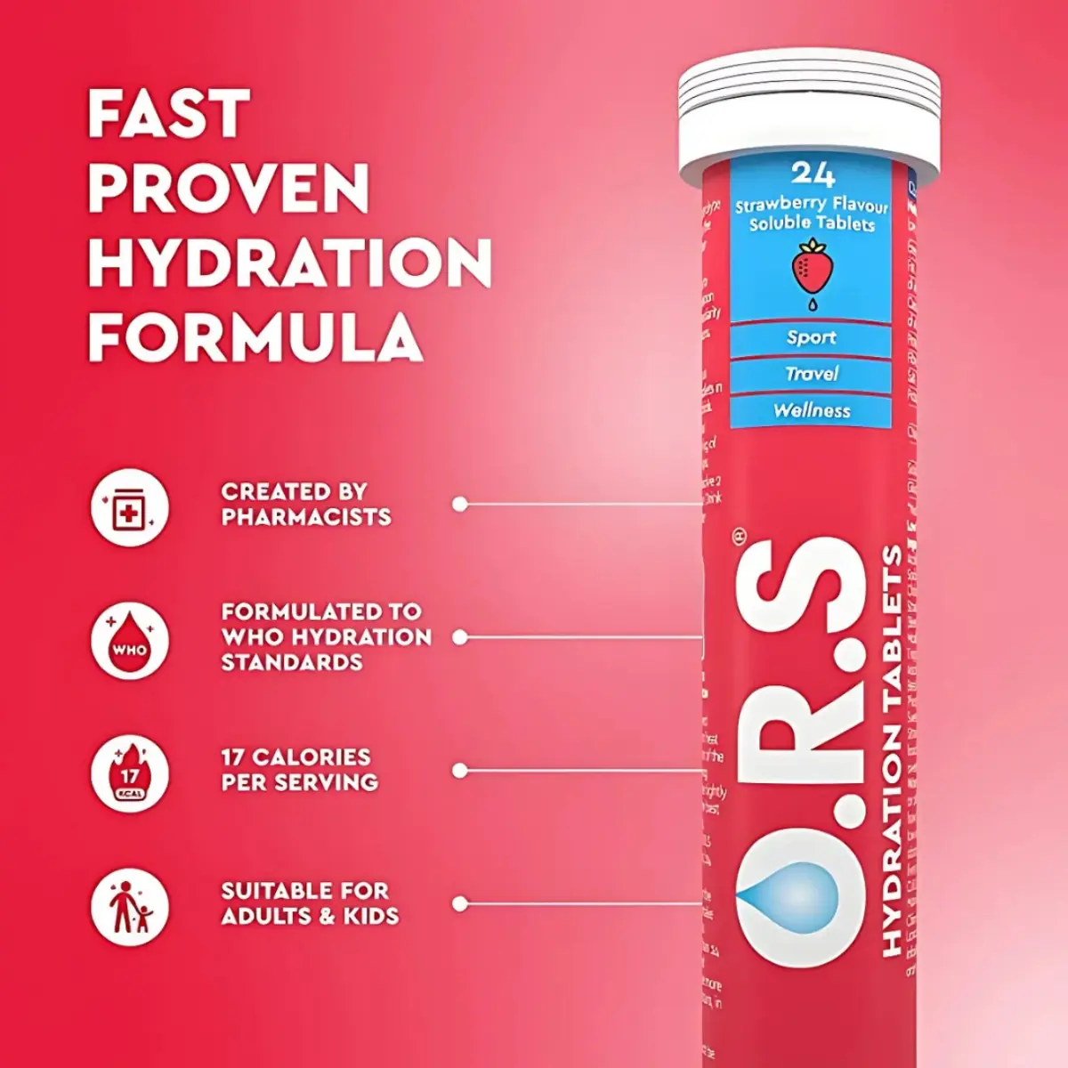 Ors Soluble Hydration Tablet Strawberry Flavour 24 tablets - view 3