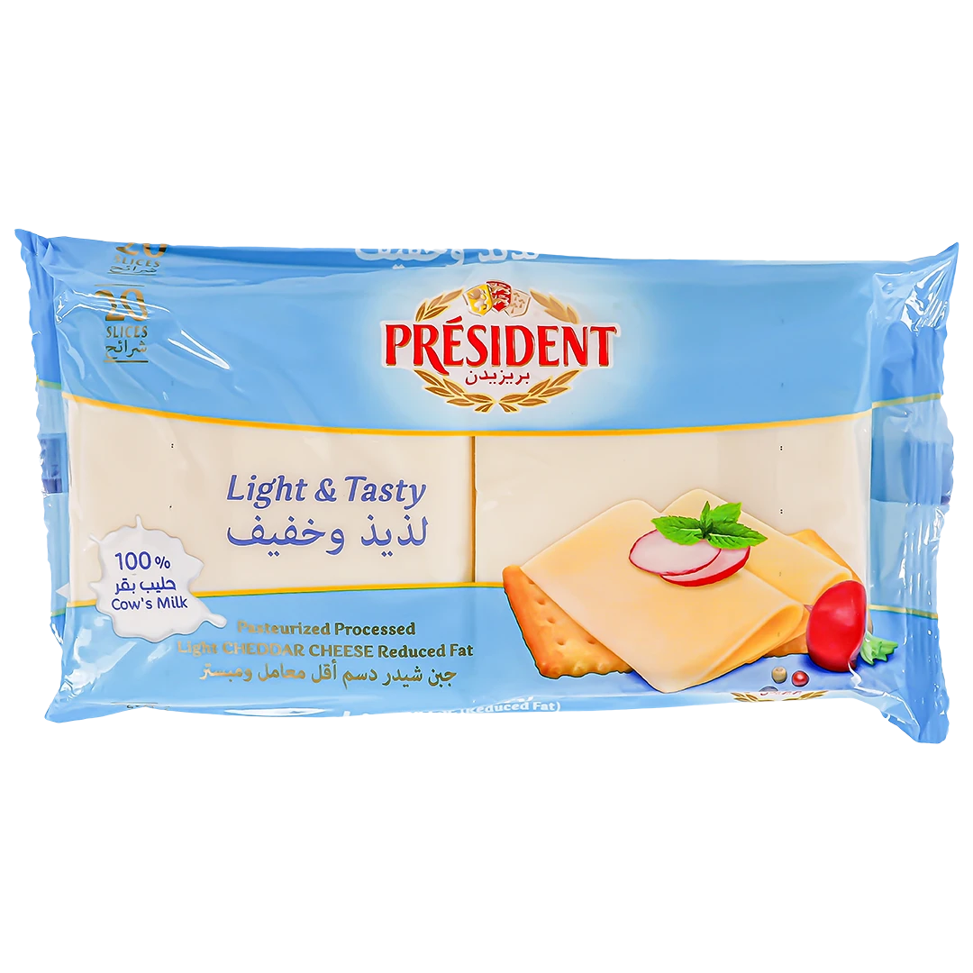 President Light Slices Cheddar Cheese 20 slice 400 gm 
