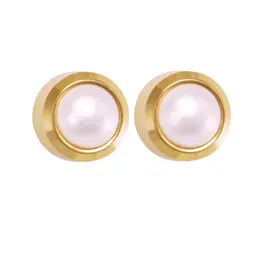 Studex Gold Plated Reg White Pearl Card /Pr- Earrings For Sensitive Ears