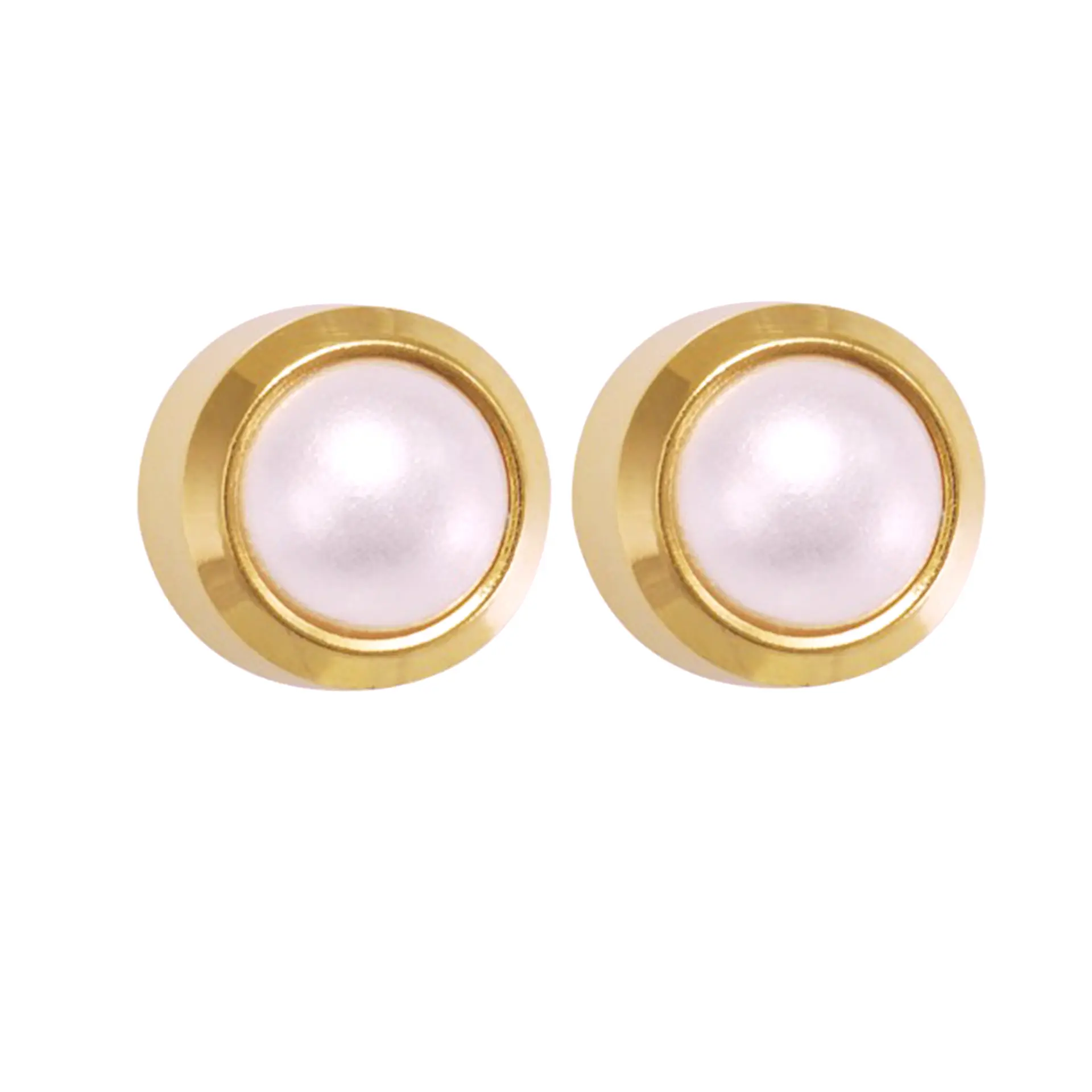 Studex Gold Plated Reg White Pearl Card /Pr- Earrings For Sensitive Ears - view 1