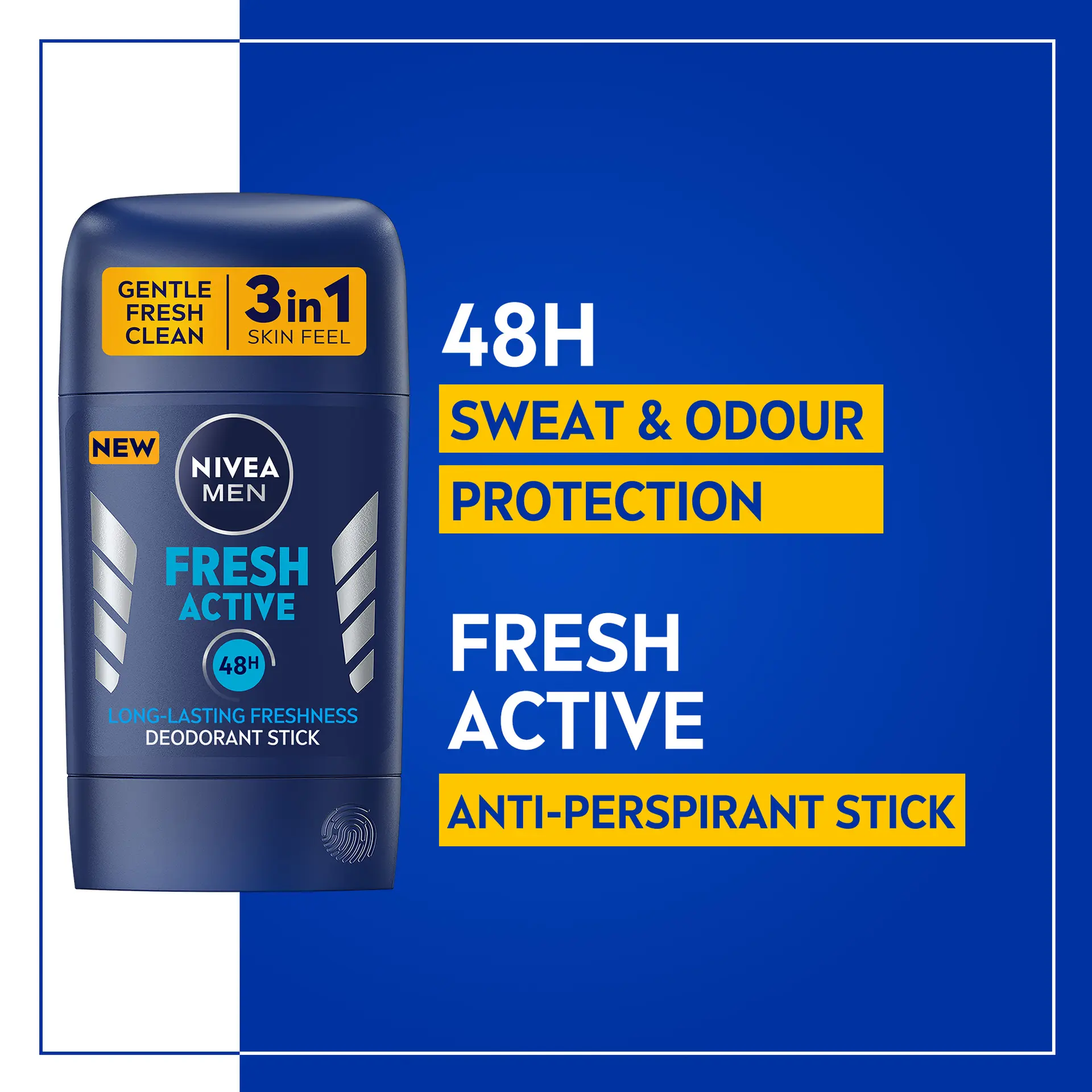 NIVEA MEN Antiperspirant Stick for Men 48h Protection Fresh Active Fresh Scent 50 ml - view 3