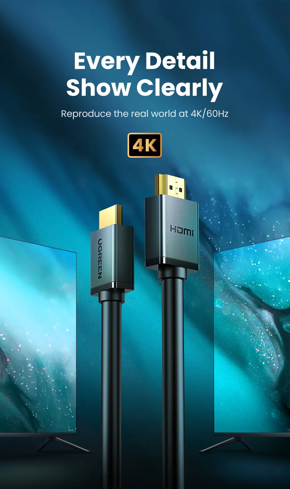 Ugreen HDMI Cable 2m Black - view 8