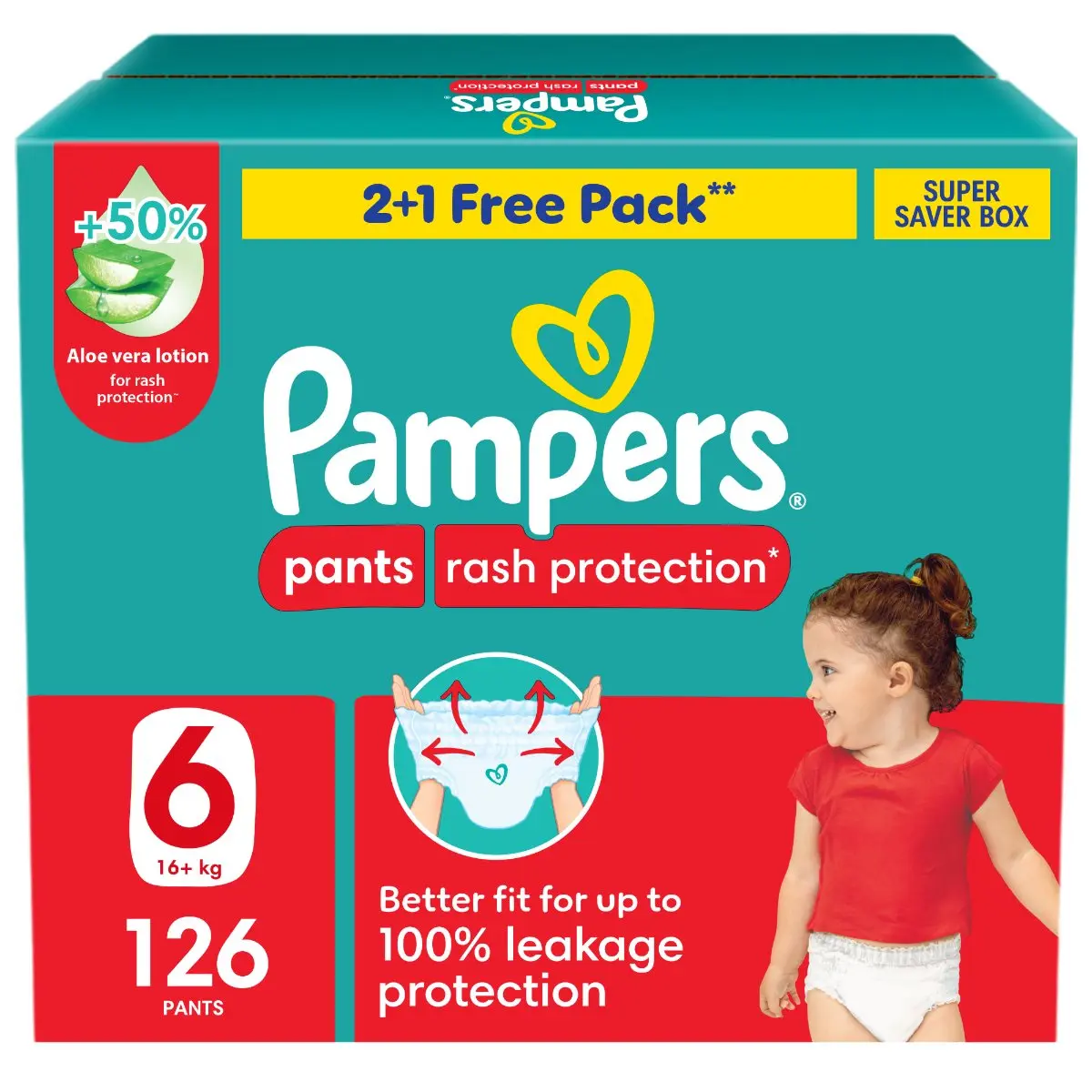 Pampers Pants Rash Protection Size 6 Super Saving Box 126 Count - view 1
