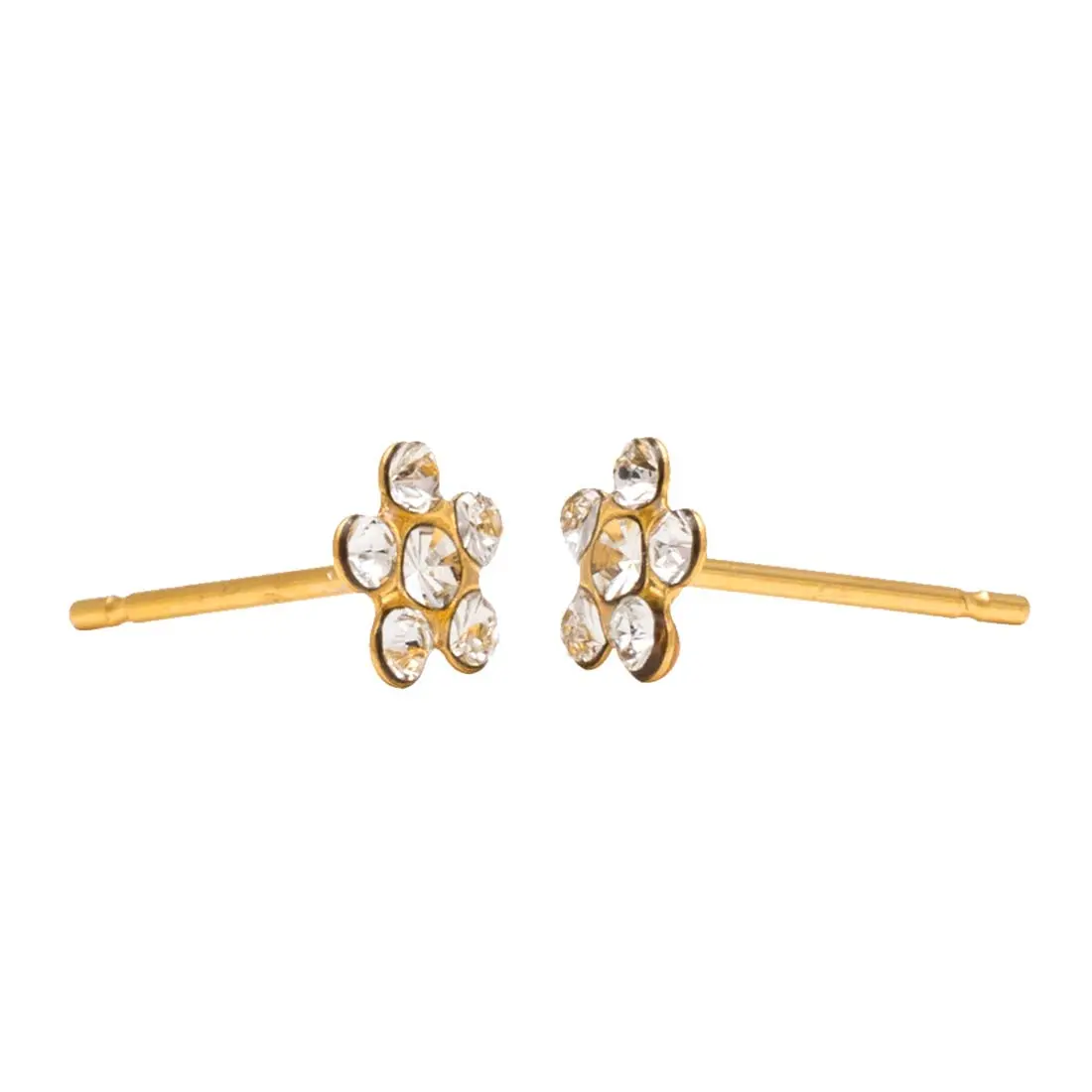 Studex Gold Plated Daisy Apr Crystal Tt- Earrings For Sensitive Ears - view 4