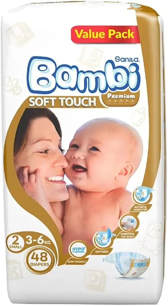 Bambi Premium Soft Touch Diapers, 48s - view 1