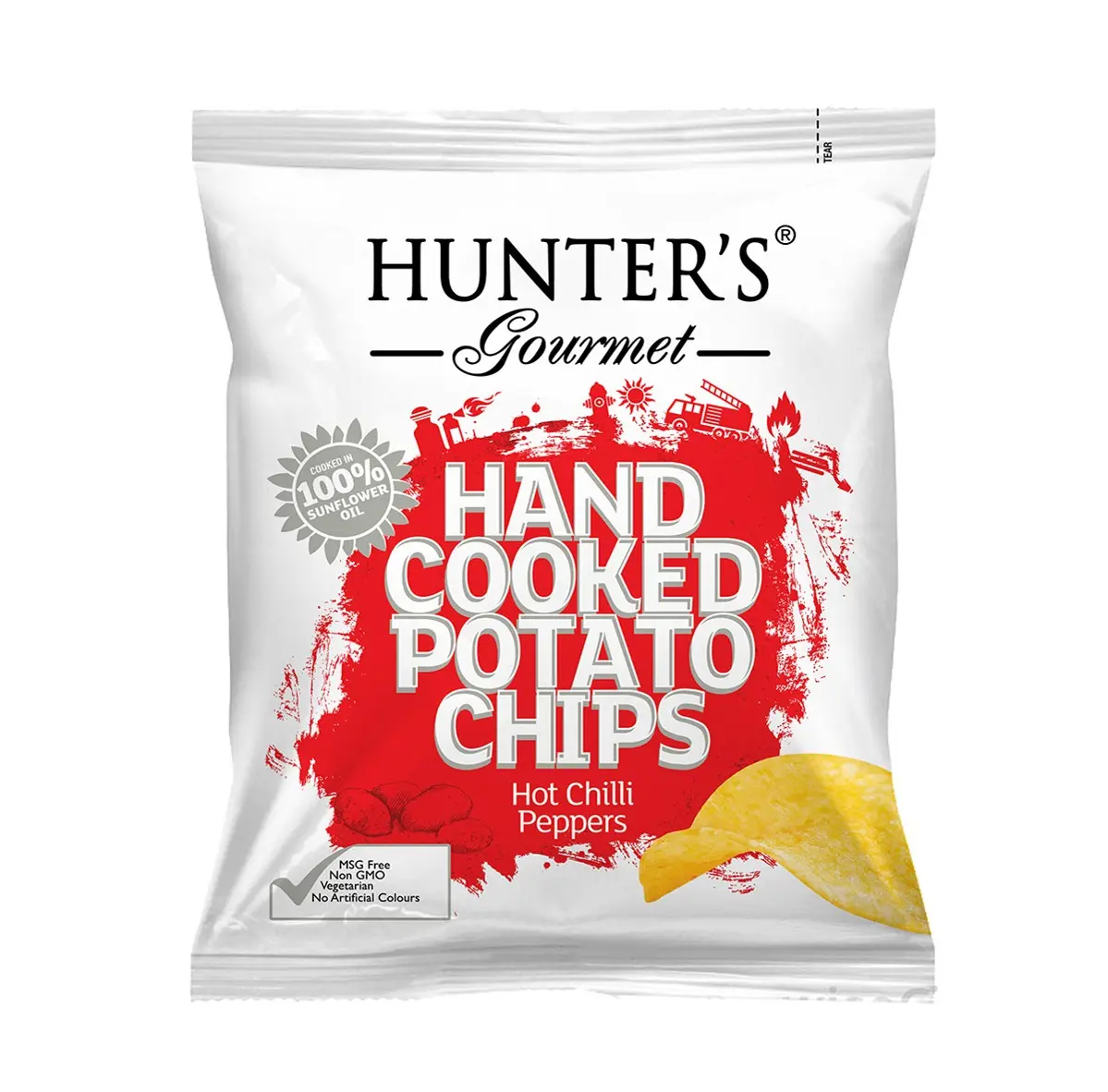 Hunter's Hand Cooked Potato Chips Hot Chilli Pepper 40 gm - view 1