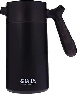 Shaha Thermos Double Steel with Black Wooden Handle 1 L