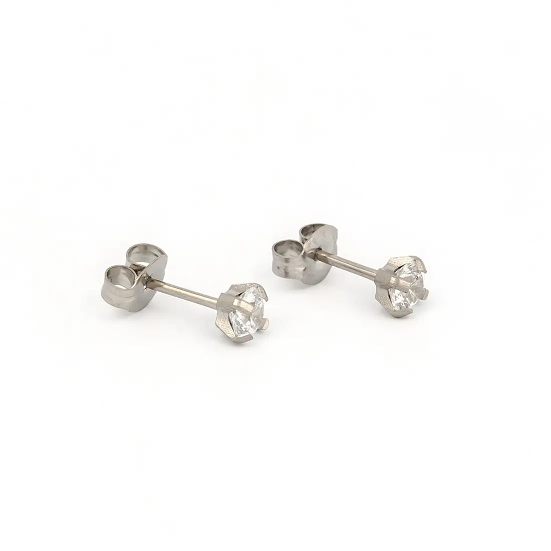 Studex Stainless Tiffany 4mm Cz- Earrings For Sensitive Ears - view 2