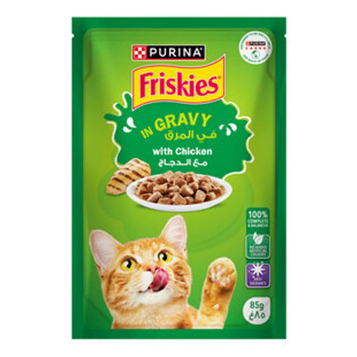 Purina Friskies Chicken Chunks in Gravy Wet Cat Food Pouch 85 gm