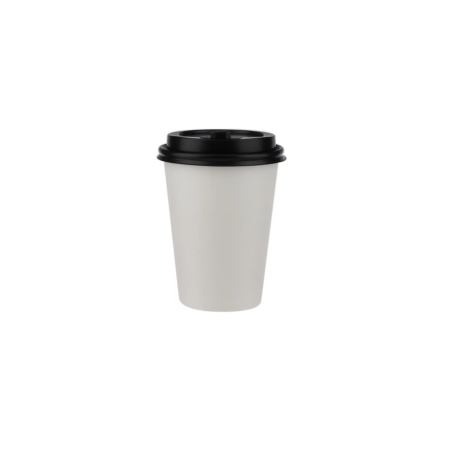 Hotpack  10 Pieces Heavy Duty Paper Cup White With Black Lid 12 Ounce  - view 2