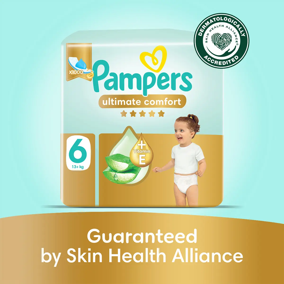 Pampers Diapers Ultimate Comfort Taped Size 6 Aloe Vera Lotion & Vitamin E 60 Diapers  - view 9
