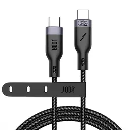 Joda Nylon Braided Cable Type C to Type C Black Color 1 M