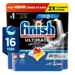 Finish Ultimate Dishwasher Tablets Lemon Sparkle Scent 16 Tabs