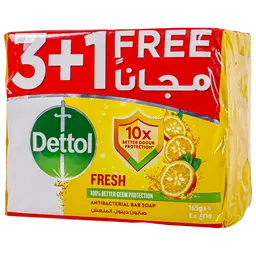 Dettol Fresh Anti Bacterial Bar Soap 165 gm Pack Of 4