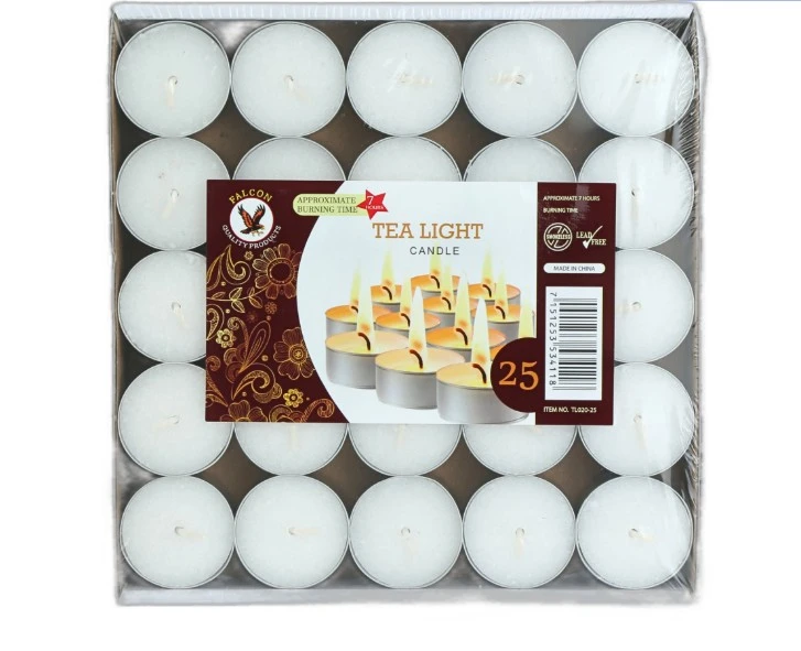 Falcon Tealight Candles White 25 Pieces