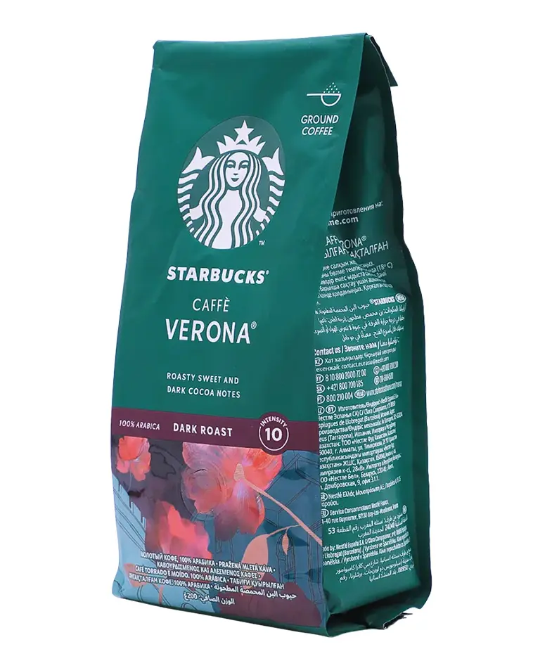 Starbucks Caffè Verona Dark Roast Ground Coffee 200 gm Bag - view 2