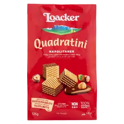 Loacker Quadratini Wafer With Hazelnut 125 gm