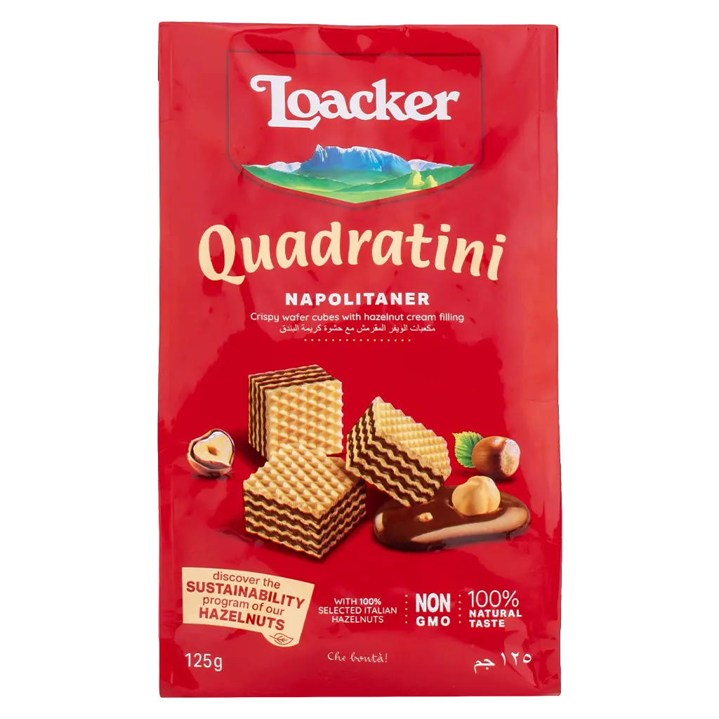Loacker Quadratini Wafer With Hazelnut 125 gm - view 1