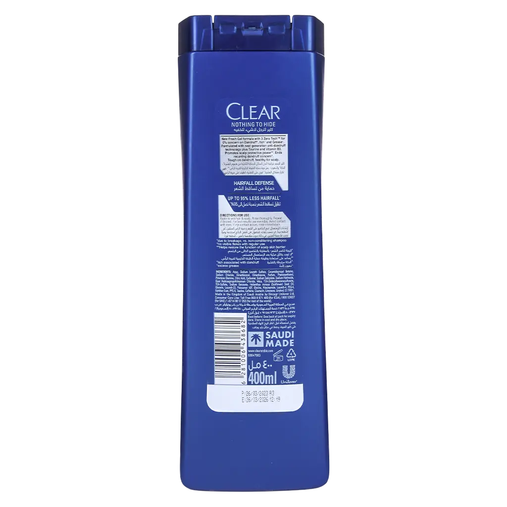 Clear Hair Shampoo Anti Dandruff For Men Anti Hair Fall 400 ml - view 2