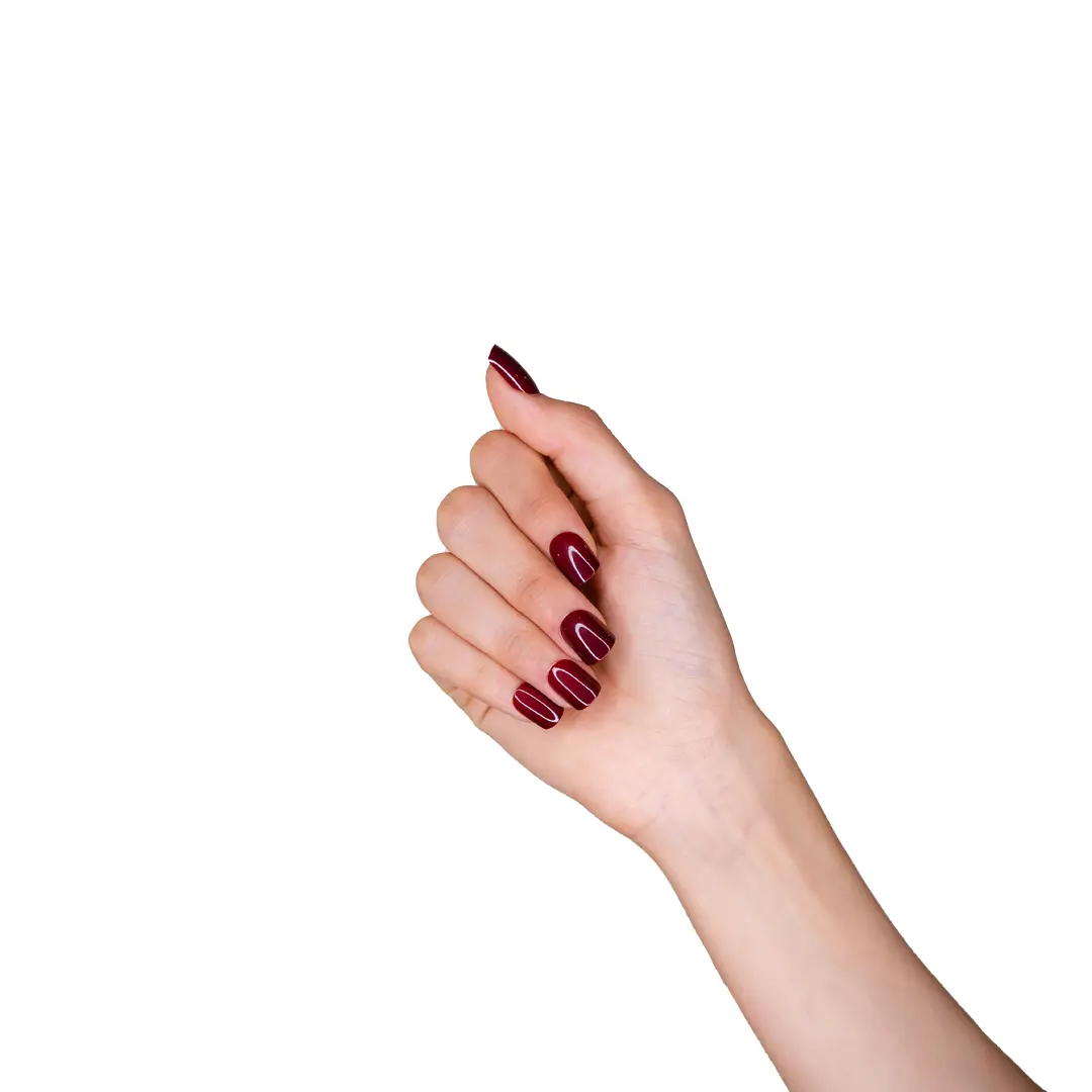 Loca press on nails deep red natural shape - view 6