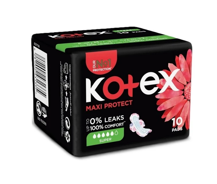 Kotex Maxi  Thick Sanitary Pad With Wings Super 10 Pads