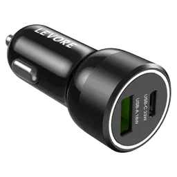 Levore Car Charger 51W USB-C Pd And 1Xusb-A Qc3 Port Black