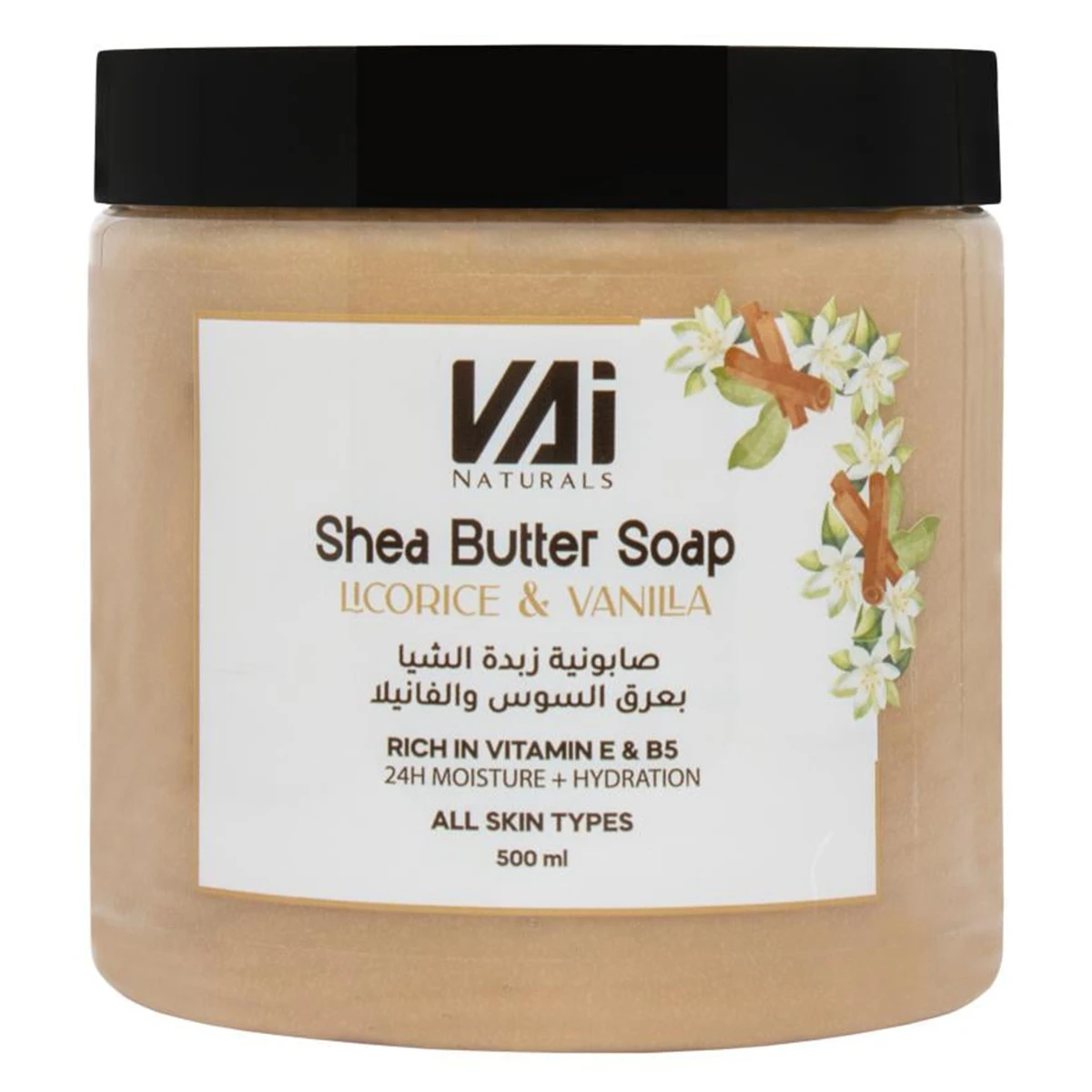 Vai Shea Butter Soap with Licorice and Vanilla 500 ml