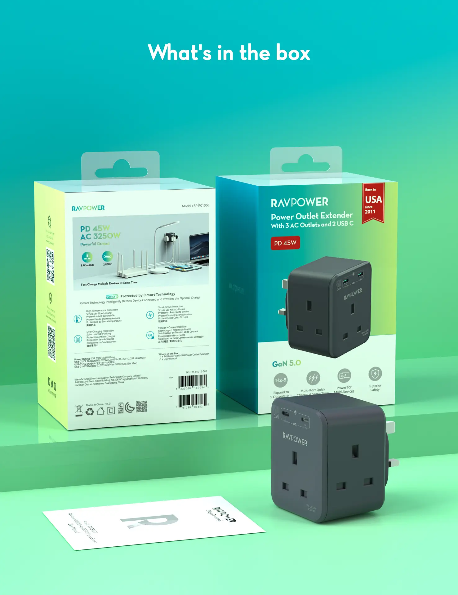 Ravpower Power Strip Pd45W With 2C 3Ac Ports - view 5
