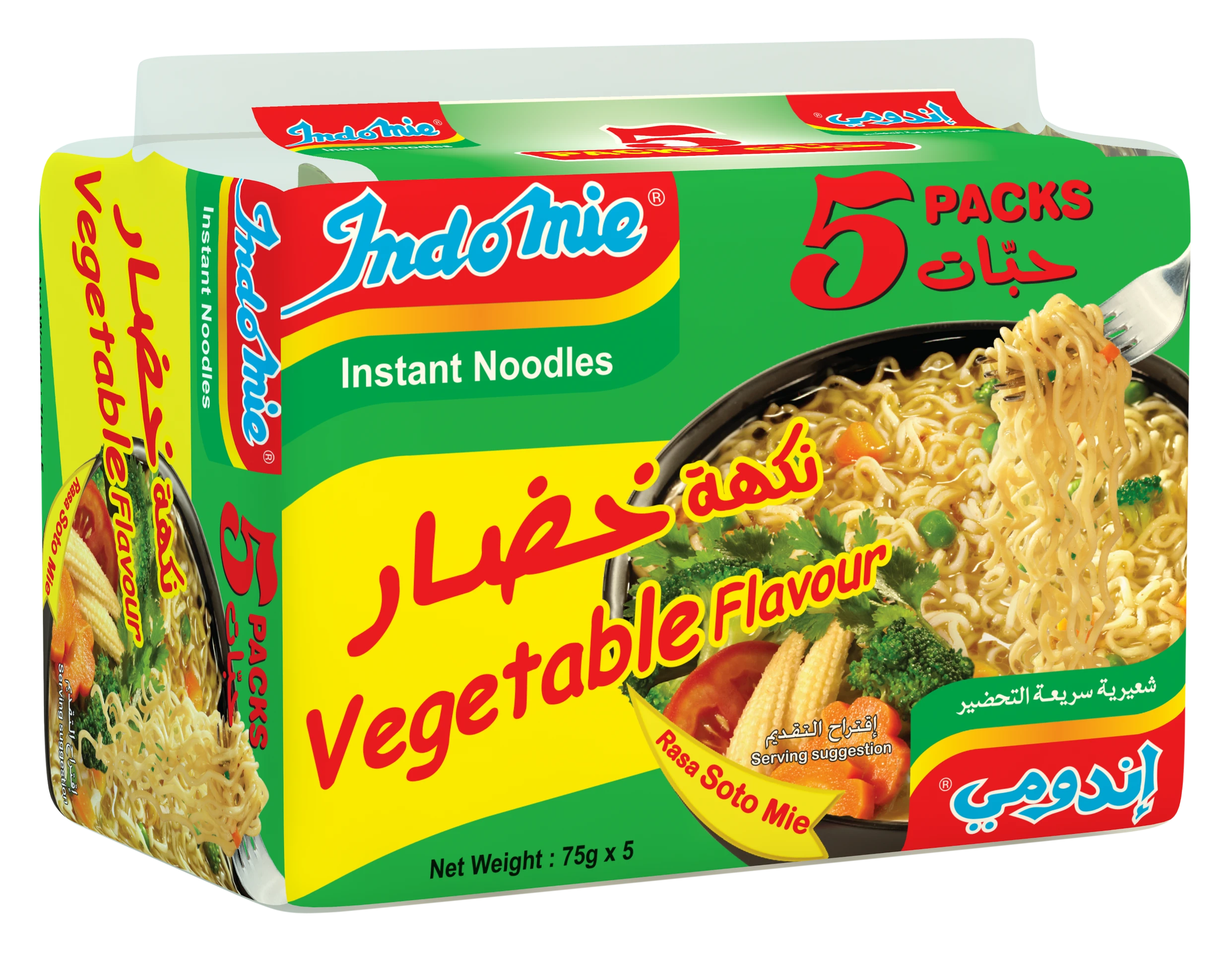 Indomie Noodle Vegetable Flavour Pack 5 pcs 75 gm
