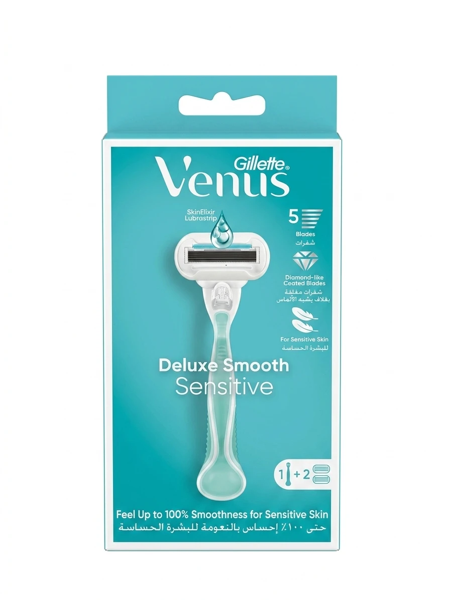 Gillette Venus Deluxe Smooth Sensitive Razor 1S Blades 5S Cartridges 2S