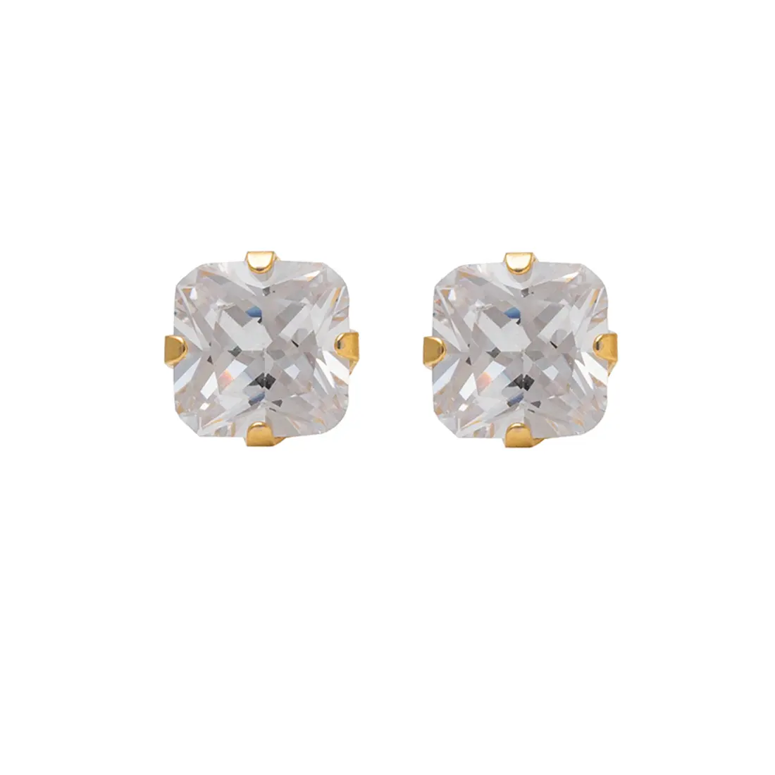 Studex Gold Plated Tif 5*5 Mm C/z Princess Cut- Earrings For Sensitive Ears - view 1