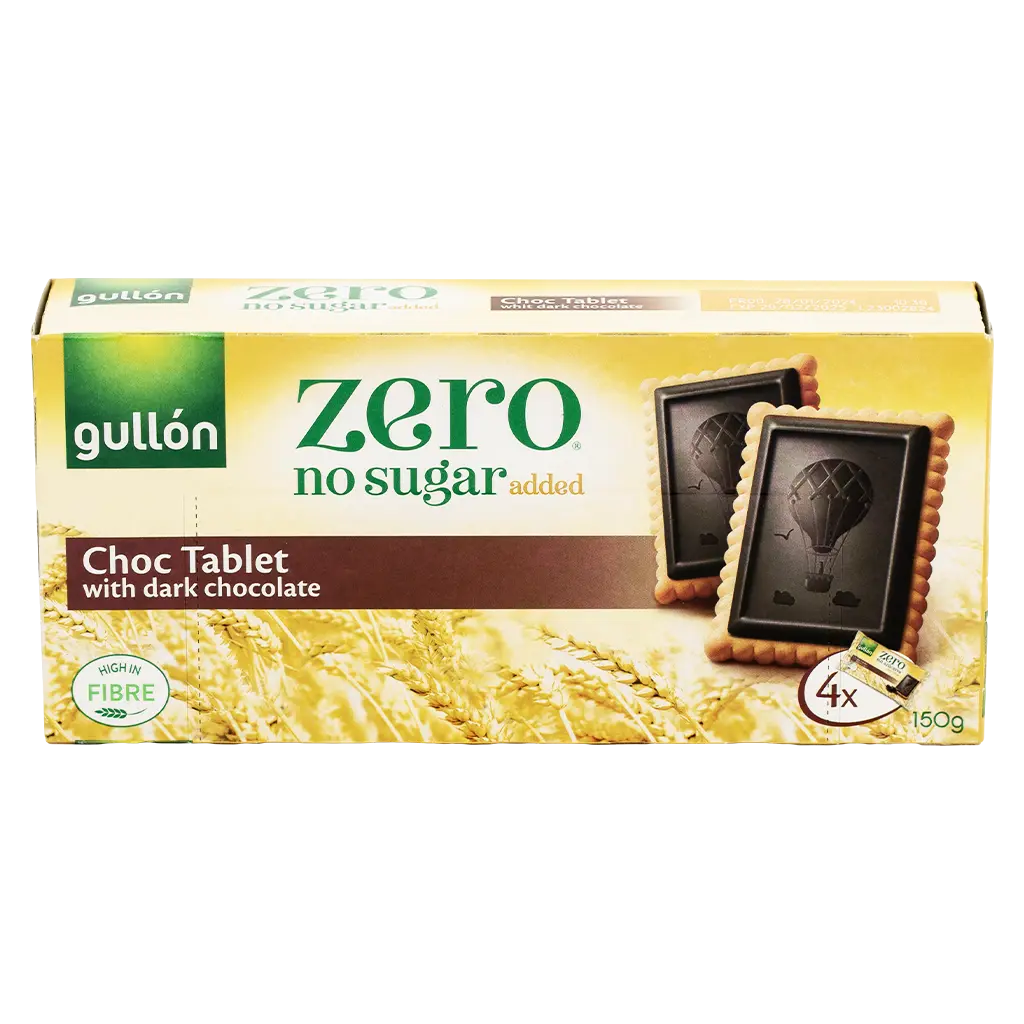 Gullon Zero Chocolate Tablet Biscuits With Dark Chocolate Sugar Free 150G - view 2