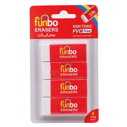 Funbo Eraser Big in Blisterpack 4 pcs