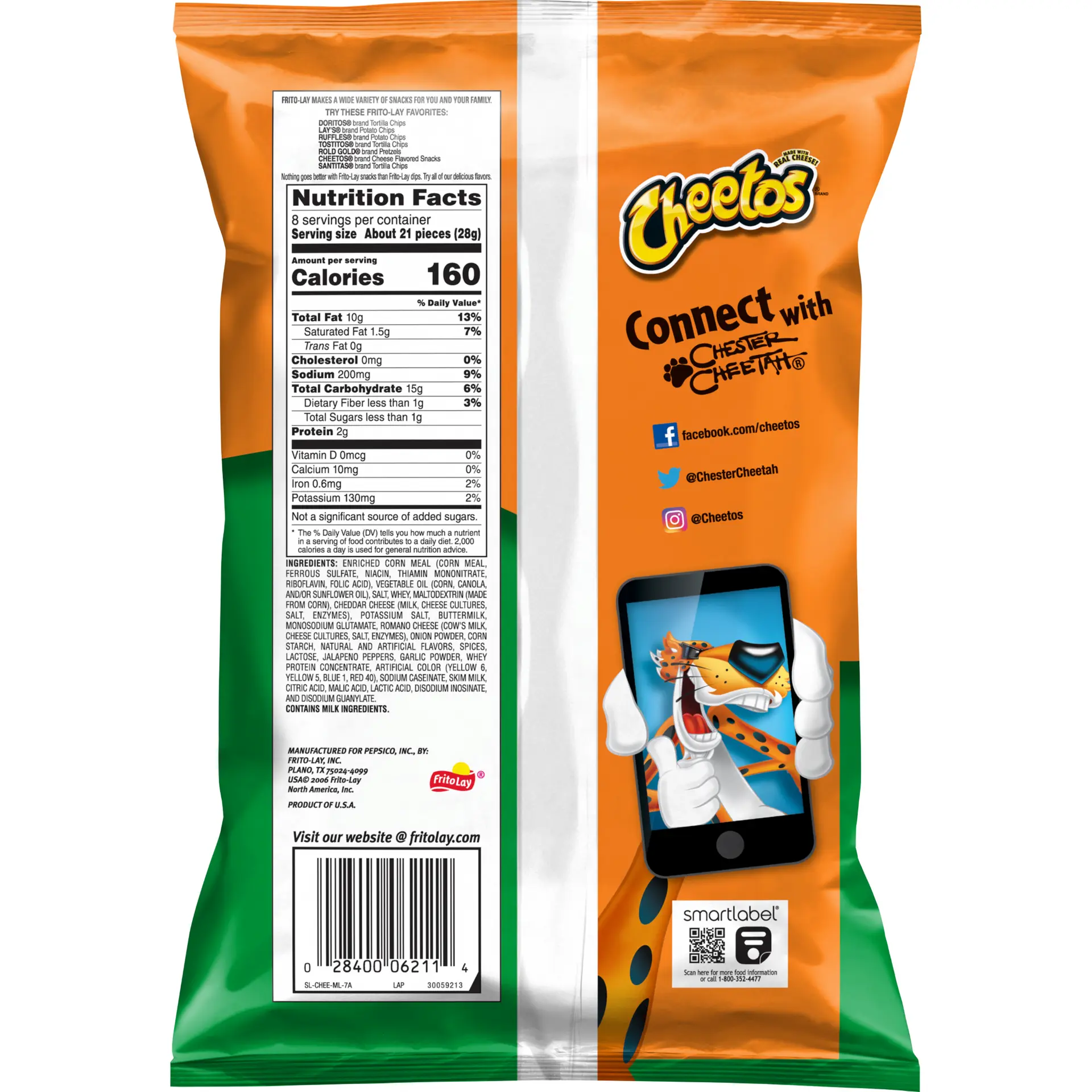 Fritolay Cheetos Jalapeno Chedar Crunchy 226 gm - view 2