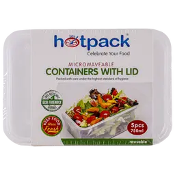 Hotpack Microwave Container Rectangular 750ml 5Pcs