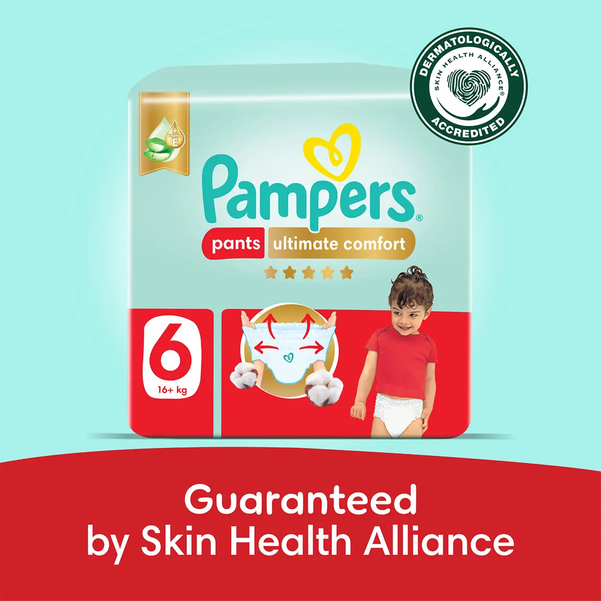 Pampers Diapers Ultimate Comfort Pants Size 6 Aloe Vera Lotion & Vitamin E 54 Pants  - view 7