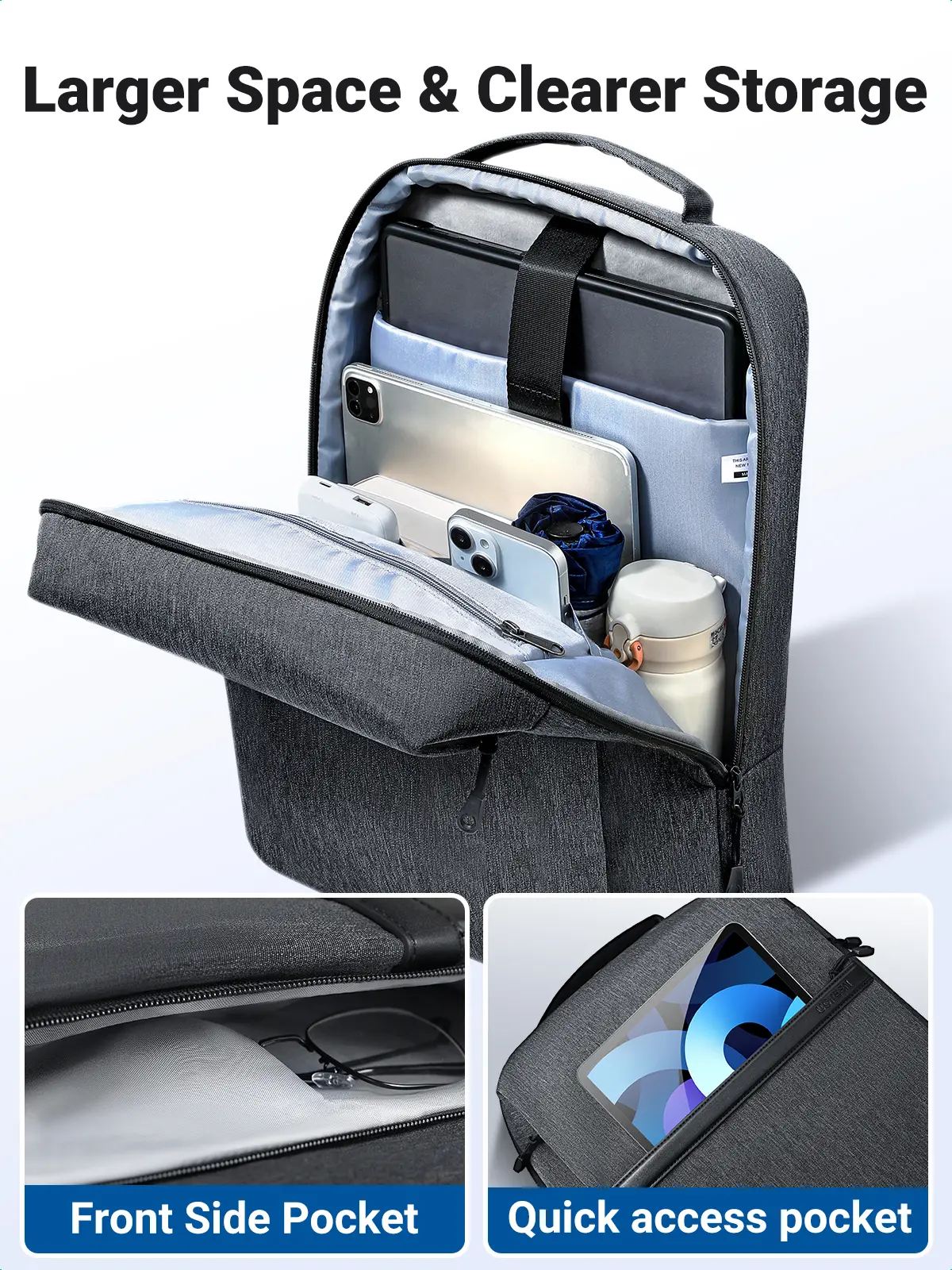 Ugreen Laptop Backpack B02 Dark Grey Up to 15.6 inch - view 5