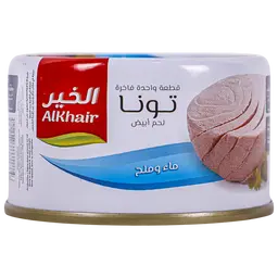 Alkhair Light Tuna One Piece In Water And Salt 95 gm